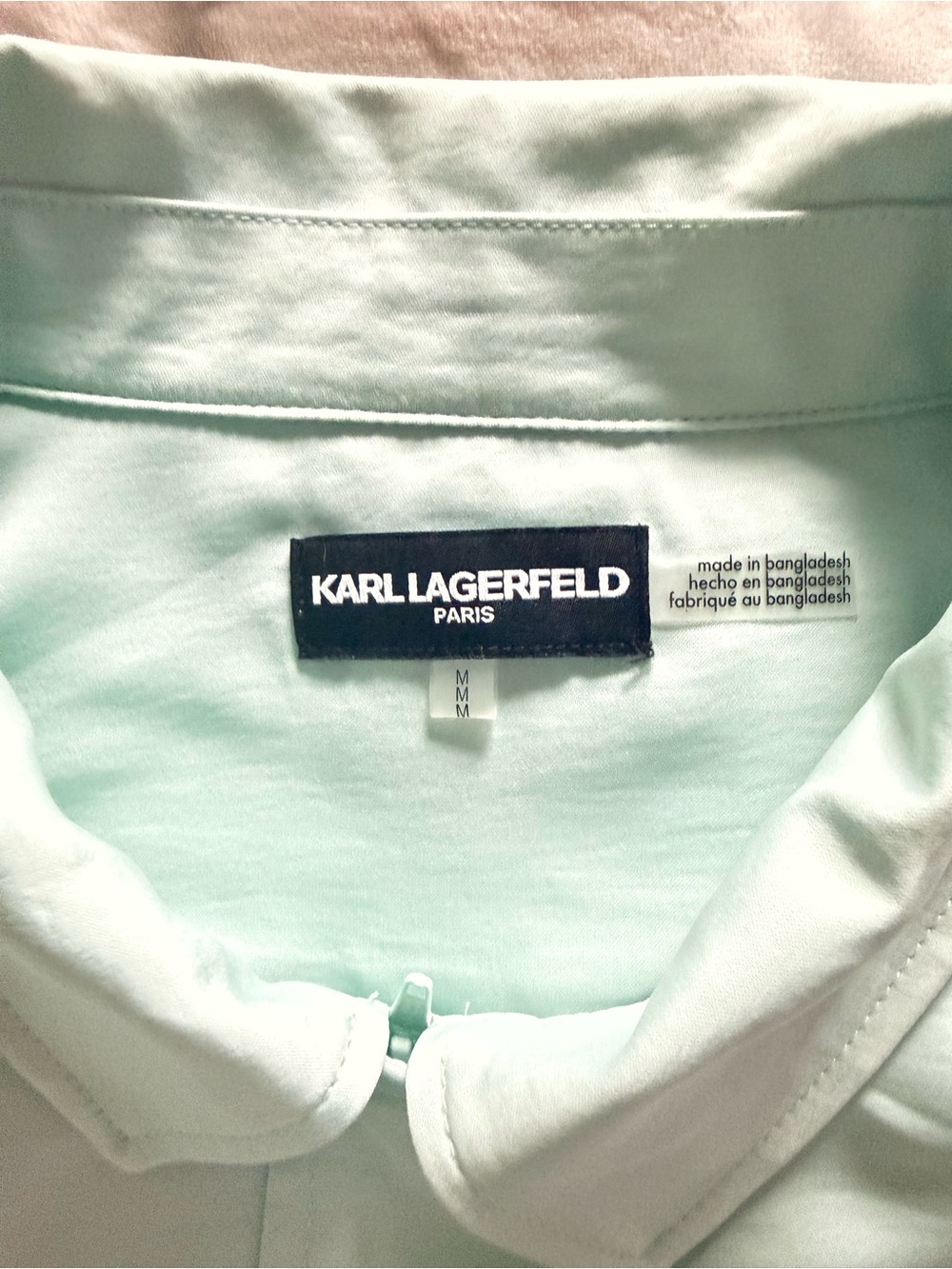 KARL LAGERFELD PARIS Mint Green Button-Front Blouse Jacket WORN ONCE - Picture 6 of 13